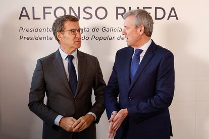 Feijóo y Rueda, esta mañana en el acto organizado por el diario 'La Razón' en Madrid