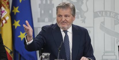 Íñigo Méndez de Vigo, en una rueda de prensa del Consejo de Ministros.