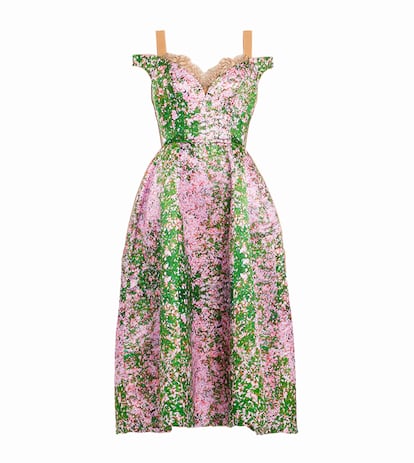 Vestido brocado de flores y corte 50's de Natasha Zinko (650 euros).