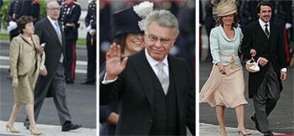 Los ex presidentes del Gobierno Leopoldo Calvo-Sotelo, Felipe González y José María Aznar se dirigen a la ceremonia acompañados de sus respectivas esposas.