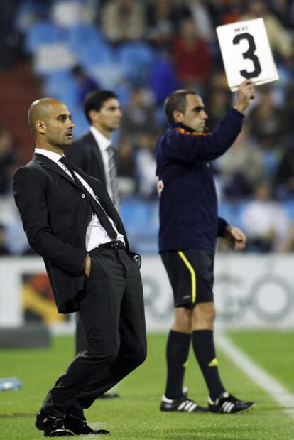 Guardiola, en La Romareda.