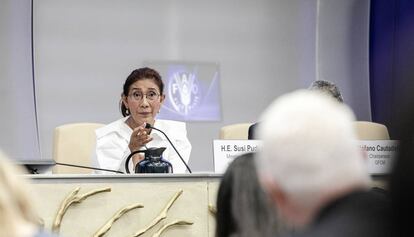 Susi Pudjiastuti, ministra de Pesca y Asuntos Marítimos de Indonesia.