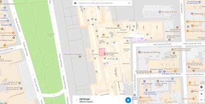 Una vez que hemos introducido el código, ya sea en la versión web o en la móvil, el mapa nos llevará exactamente a ese lugar. Como en este caso, que habíamos copiado el código del Museo del Prado de Madrid. Al introducirlo, aparece este lugar, gracias al código, como puede verse en la parte inferior de la pantalla de Google Maps.