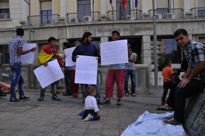 Protesta de sirios en Ceuta en octubre pasado.