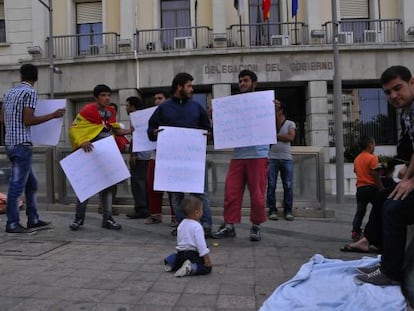 Protesta de sirios en Ceuta en octubre pasado.