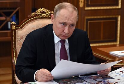 El presidente de Rusia, Vladímir Putin, el lunes en el Kremlin.