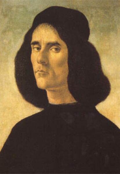 Retrato de Michele Marullo Tarcaniota, pintado por Botticelli en 1491.