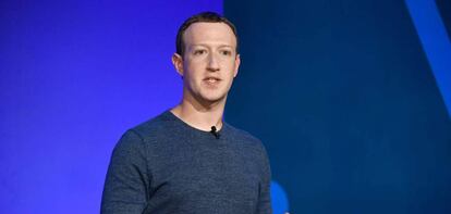 Mark Zuckerberg, presidente ejecutivo de Facebook, en una rueda de prensa en París en mayo de 2018.