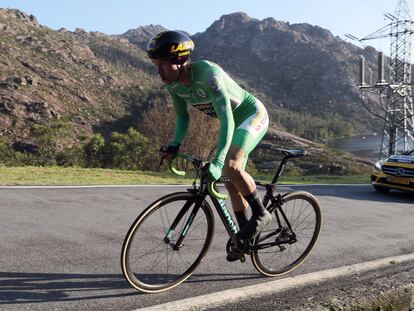 Roglic, durante la ascensión final.