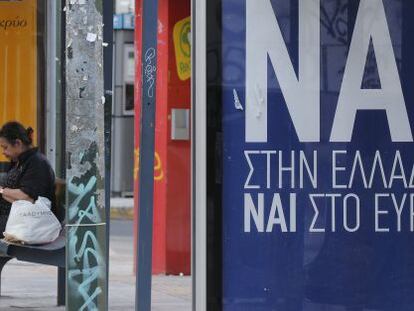 Un cartel instando al s&iacute; en el refer&eacute;ndum del domingo.