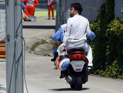 Alonso, tras abandonar hace dos semanas en el circuito de Montmeló.