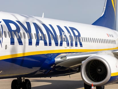 Un avión de Ryanair en Alemania, en abril.