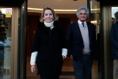 Esperanza Aguirre y Fernando Ramírez de Haro, en Madrid en marzo de 2019.