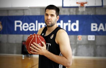 Felipe Reyes, tras un entrenamiento. 