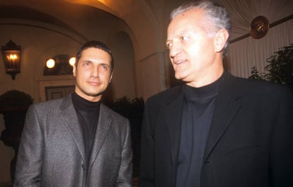 Antonio D'Amico y Santo Versace, en 1998.
