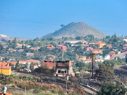 Daños en el municipio de Puntagorda tras el incendio, que ya se ha estabilizado, en una imagen tomada este miércoles.