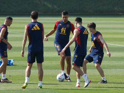 Entrenamiento de la Seleccion Española dirigido por Luis Enrique en la Universidad el pasado lunes.