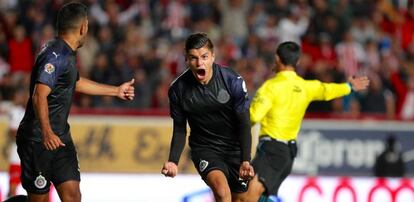 Cisneros celebra su gol frente a Necaxa.