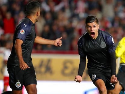 Cisneros celebra su gol frente a Necaxa.