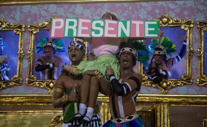 Trecho do desfile campeão da Mangueira, que homenageou a vereadora Marielle Franco.