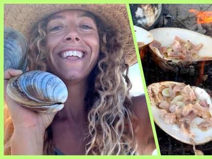 Videoreceta de bocadillo de almejas recogidas de la playa