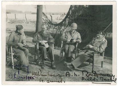 A Castañé Foundation photograph of British Field Marshal Montgomery (right) on March 23, 1945.