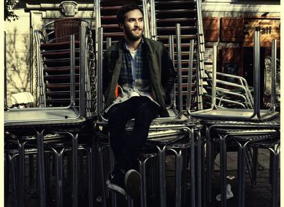 Ricardo Gómez en la plaza de San Ildefonso, Malasaña, el pasado día 13.