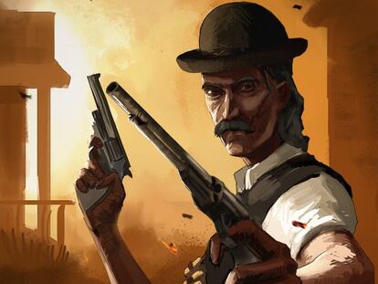 El protagonista de Red Gun, juego para iPhone codesarrollado por Vital de la Torre.