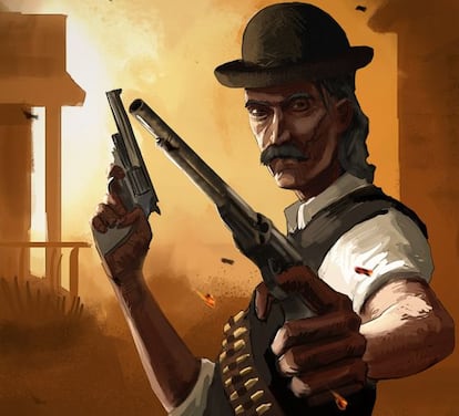 El protagonista de Red Gun, juego para iPhone codesarrollado por Vital de la Torre.