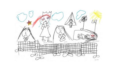 ‘Esto es Nauru. Todos están tristes" explica el niño que pintó este dibujo.