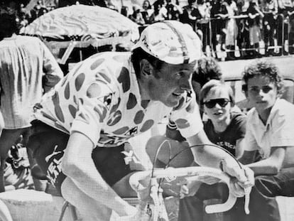 Michel Pollentier, en la ascensión al Alpe d'Huez del Tour de 1978