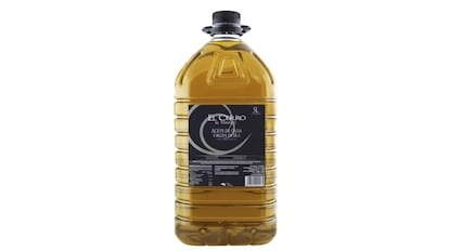 Vista de la garrafa de aceite de oliva en oferta.