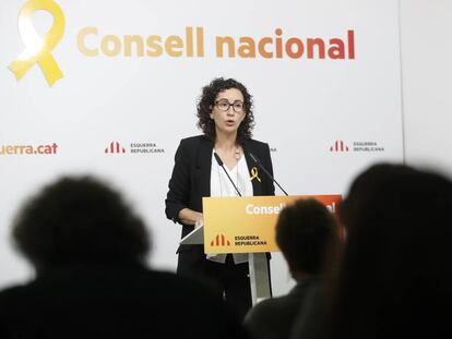 Marta Rovira, en la reuni&oacute;n de la ejecutiva nacional de ERC.