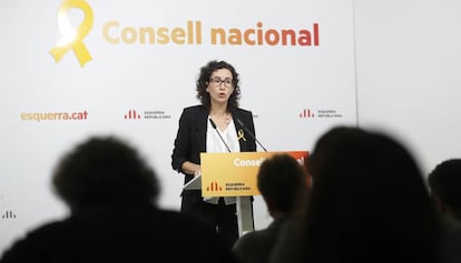 Marta Rovira, en la reuni&oacute;n de la ejecutiva nacional de ERC.