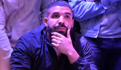 Drake, en el partido de baloncesto de los Toronto Raptors, el pasado 13 de junio. 