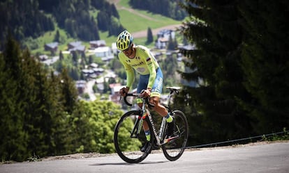 Alberto Contador durante la primera etapa de la Dauphin&eacute;.