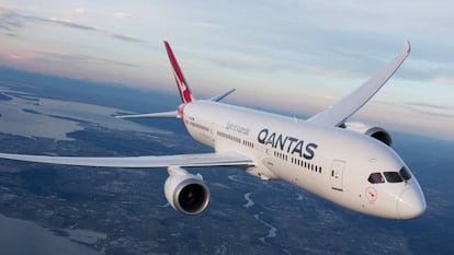 Boeing 787 Dreamliner con el que la aerolínea Qantas realizará el vuelo entre Nueva York y Sídney.