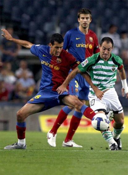 Sergio Busquets, durante su debut en el Camp Nou.