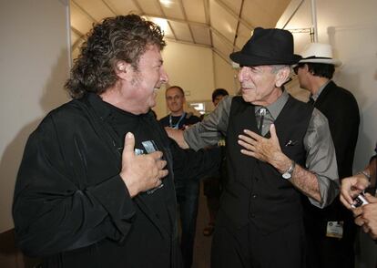 Leonard Cohen amb Enrique Morente durant el Festival de Benicàssim el 2007.