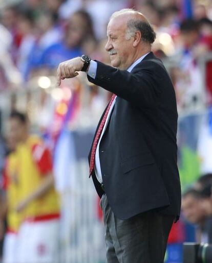 Vicente Del Bosque durante el partido.