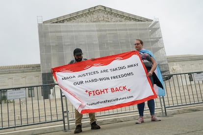 Protest against the conservative judges of the Supreme, last week, before its headquarters in Washington. 