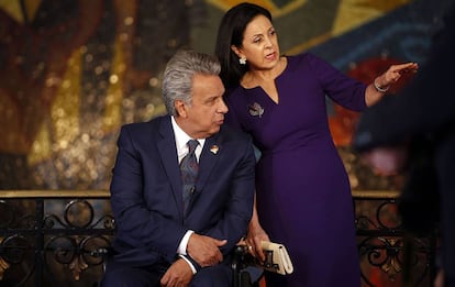 Lenín Moreno y su esposa, Rocío González, la semana pasada.