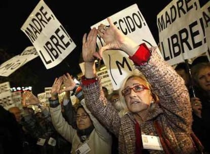 Concentración a favor del aborto, el pasado mes de enero en Madrid.