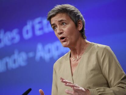 La comisaria europea de Competencia, Margrethe Vestager. EFE/Olivier Hoslet