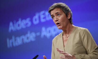 La comisaria europea de Competencia, Margrethe Vestager. EFE/Olivier Hoslet