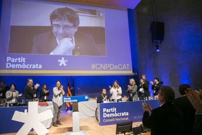 Carles Puigdemont intervé en el Consell Nacional del PDeCAT.