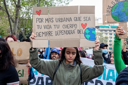 manifestación por la crisis climática en Santiago de Chile