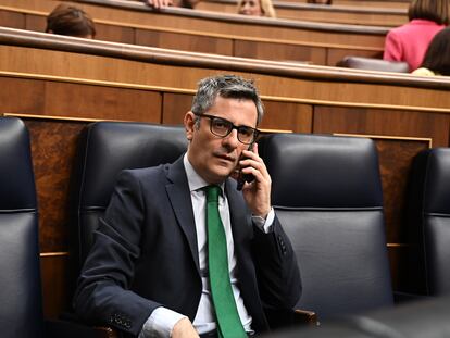 El ministro de Justicia, Rafael Bolaños, el jueves en el Congreso.