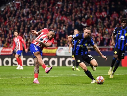 Un partido del Atlético de Madrid contra el Inter de Milán.