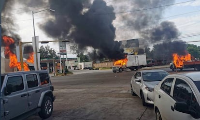 La ciudad de Culiacán, durante los enfrentamientos.